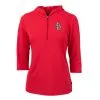 Women's St. Louis Cardinals Cutter & Buck Red Virtue Eco Pique 3/4 Sleeve Half-Zip Pullover Hoodie