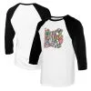 Women's St. Louis Cardinals Tiny Turnip White/Black Peace Love Baseball 3/4-Sleeve Raglan T-Shirt