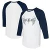 Women's Detroit Tigers Tiny Turnip White/Navy Angel Wings 3/4-Sleeve Raglan T-Shirt