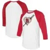 Women's St. Louis Cardinals Tiny Turnip White/Red Heart Bat 3/4-Sleeve Raglan T-Shirt