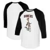 Women's Arizona Diamondbacks Tiny Turnip White/Black Jada 3/4-Sleeve Raglan T-Shirt