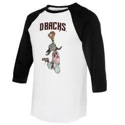 Women's Arizona Diamondbacks Tiny Turnip White/Black Jada 3/4-Sleeve Raglan T-Shirt -St. Louis Cardinals Sales 2023 4 sleeve raglan t shirt ss5 p 5302384pv 2u alljrjh2t3pqz91bbvajv hbfo4nsdrbzkovxt1a3b
