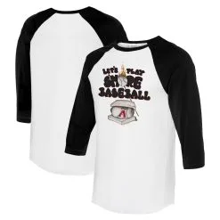 Women's Arizona Diamondbacks Tiny Turnip White/Black Smores 3/4-Sleeve Raglan T-Shirt
