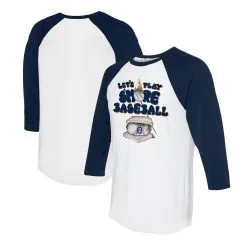 Women's Detroit Tigers Tiny Turnip White/Navy Smores 3/4-Sleeve Raglan T-Shirt