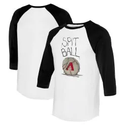 Women's Arizona Diamondbacks Tiny Turnip White/Black Spit Ball 3/4-Sleeve Raglan T-Shirt