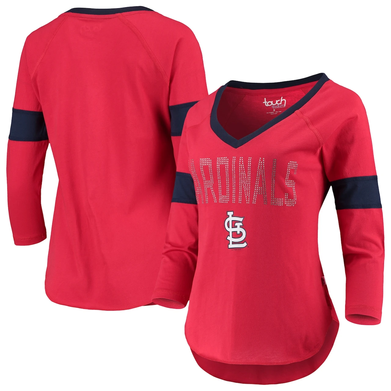 Women's St. Louis Cardinals Touch Red Ultimate Fan 3/4-Sleeve Raglan V-Neck T-Shirt 3 Women's St. Louis Cardinals Touch Red Ultimate Fan 3/4-Sleeve Raglan V-Neck T-Shirt