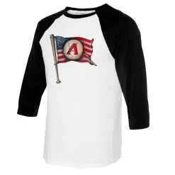 Women's Arizona Diamondbacks Tiny Turnip White/Black Baseball Flag Raglan 3/4 Sleeve T-Shirt -St. Louis Cardinals Sales 2023 4 sleeve t shirt pi4749000 altimages ff 4749965 cb7dfae6c367726d93c6alt2 full