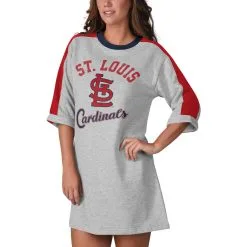 Women's St. Louis Cardinals G-III 4Her By Carl Banks Heathered Gray Turnover 3/4-Sleeve Tee Dress -St. Louis Cardinals Sales 2023 4 sleeve tee dress pi4003000 altimages ff 4003455 ffb3aa42306f34ae2424alt4 full