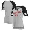 Women's Arizona Diamondbacks G-III 4Her By Carl Banks Gray/Black Goal Line Raglan V-Neck T-Shirt