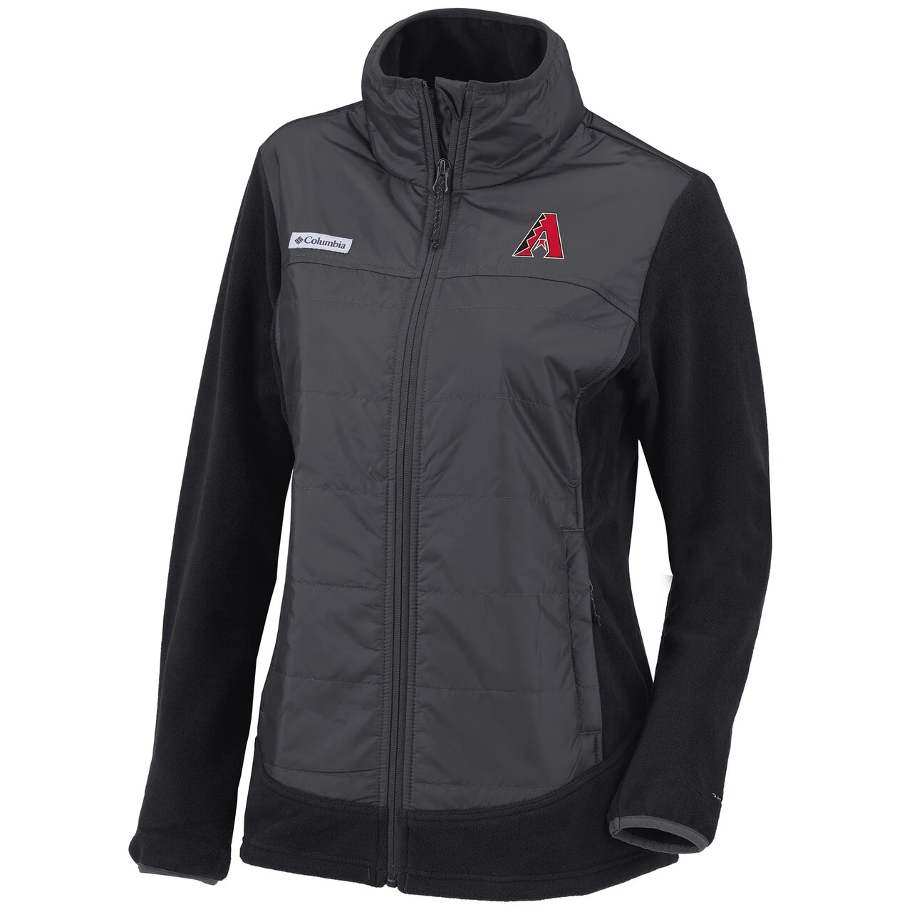 Women's Arizona Diamondbacks Columbia Black/Charcoal Basin Butte Fleece Full-Zip Jacket 4 Women's Arizona Diamondbacks Columbia Black/Charcoal Basin Butte Fleece Full-Zip Jacket - Image 2