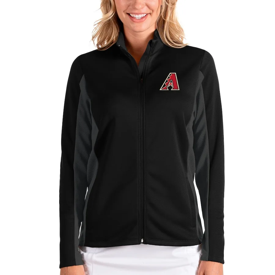 Women's Arizona Diamondbacks Antigua Black/Charcoal Passage Full-Zip Jacket 3 Women's Arizona Diamondbacks Antigua Black/Charcoal Passage Full-Zip Jacket