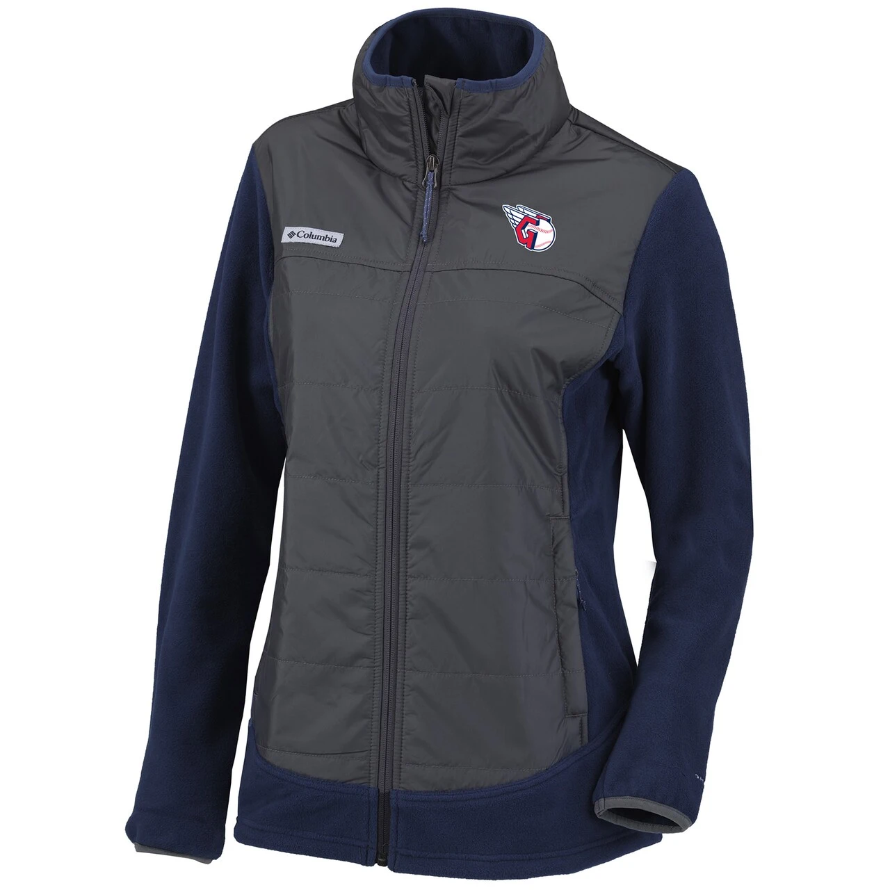 Women's Cleveland Guardians Columbia Navy/Charcoal Basin Butte Fleece Full-Zip Jacket 4 Women's Cleveland Guardians Columbia Navy/Charcoal Basin Butte Fleece Full-Zip Jacket - Image 2