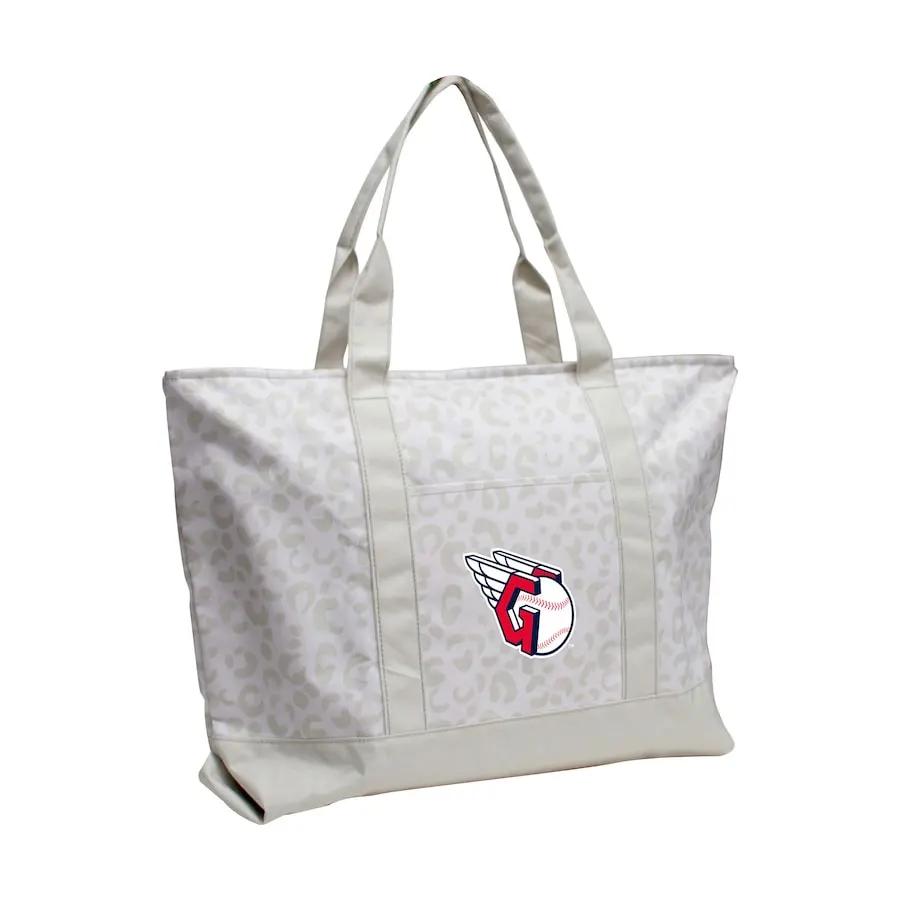 Logo Brands Cleveland Guardians Leopard Pattern Tote 3 Logo Brands Cleveland Guardians Leopard Pattern Tote