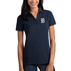 Detroit Tigers Antigua Women's Tribute Polo - Navy