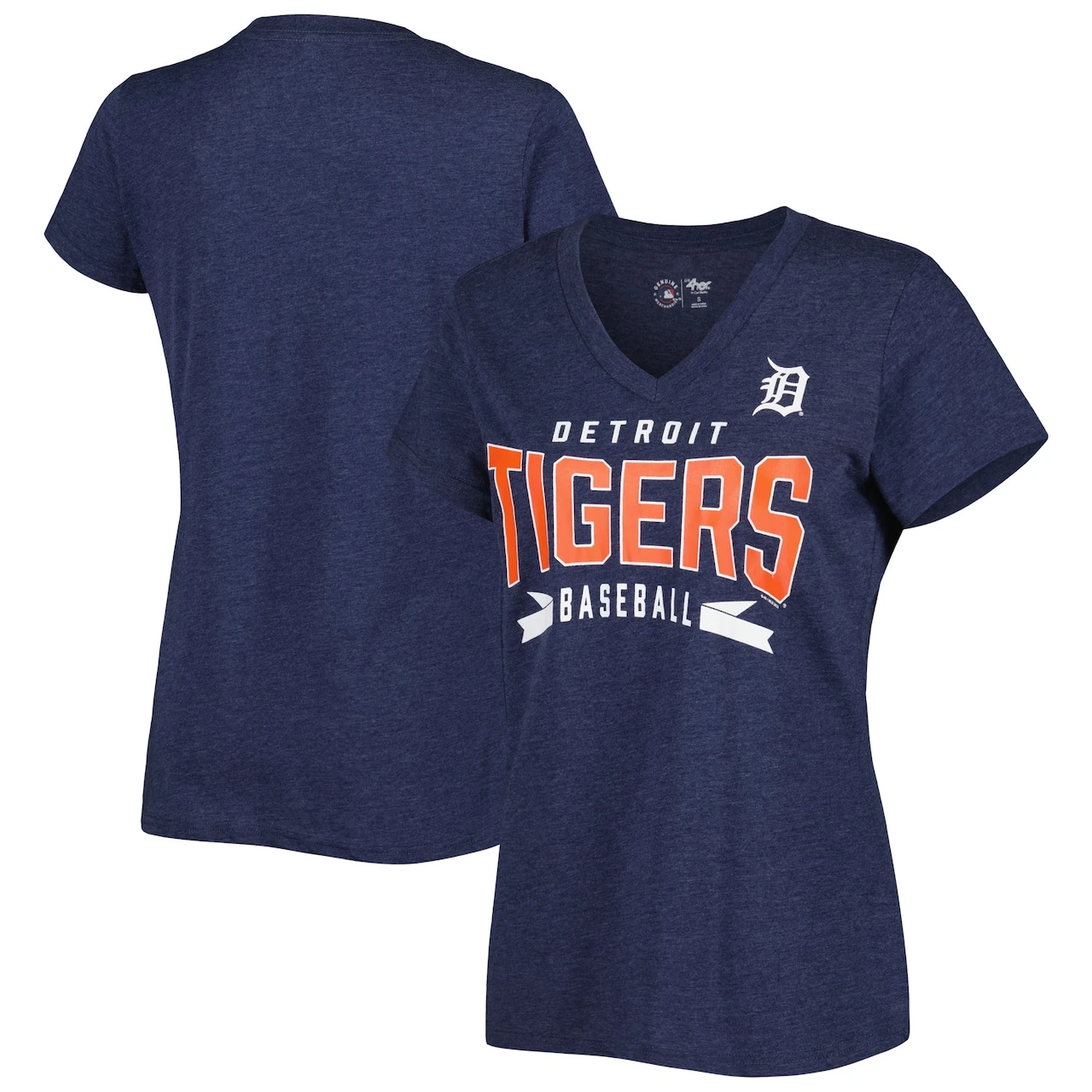 Women's Detroit Tigers G-III 4Her By Carl Banks Heather Navy Dream Team V-Neck T-Shirt 3 Women's Detroit Tigers G-III 4Her By Carl Banks Heather Navy Dream Team V-Neck T-Shirt