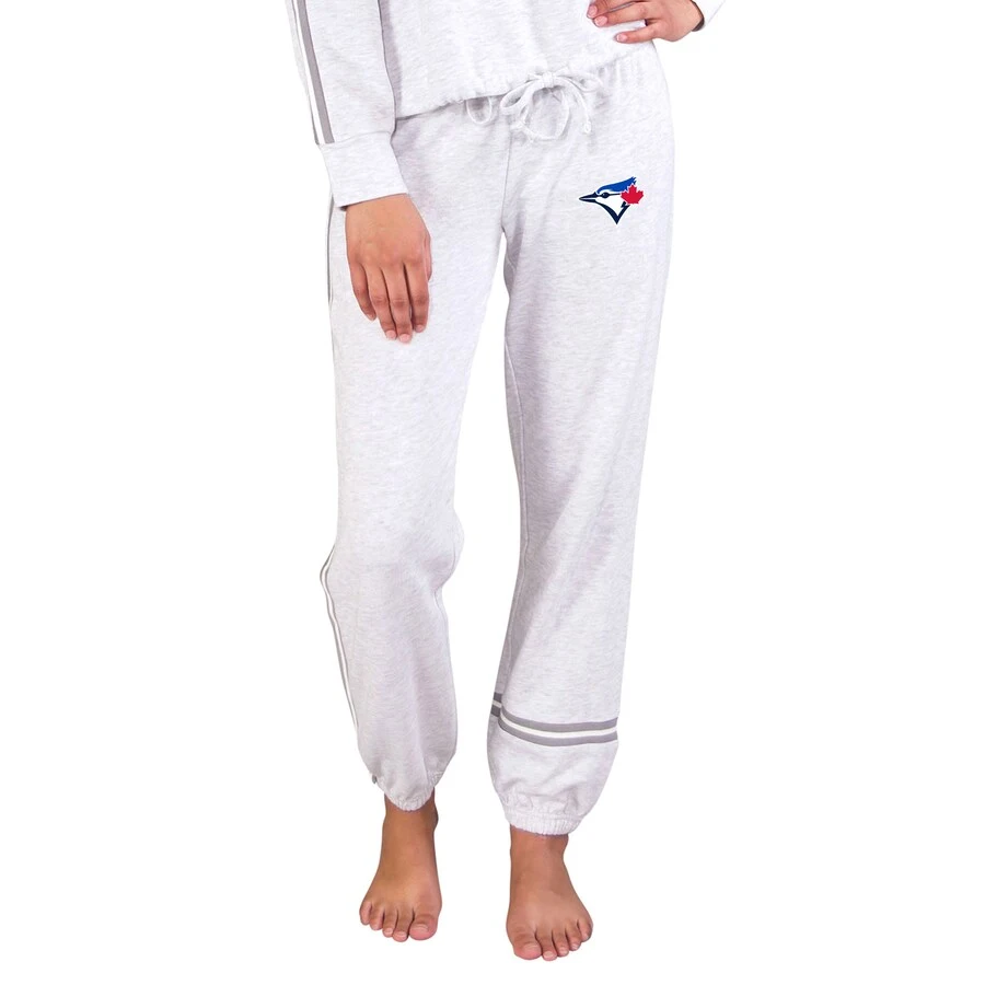 Women's Toronto Blue Jays Concepts Sport Cream/Gray Pendant French Terry Jogger Pants 3 Women's Toronto Blue Jays Concepts Sport Cream/Gray Pendant French Terry Jogger Pants