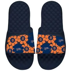 Detroit Tigers ISlide Navy Floral Loudmouth Slide Sandals