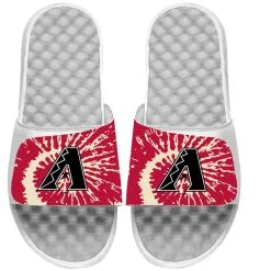 Arizona Diamondbacks ISlide White Tie Dye Slide Sandals