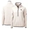 Women's Cleveland Guardians Cutter & Buck White/Navy Cascade Eco Sherpa Fleece Quarter-Zip Pullover Jacket