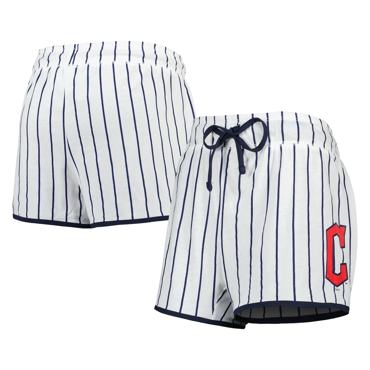 Women's Cleveland Guardians Concepts Sport White/Navy Vigor Pinstripe Sleep Shorts 3 Women's Cleveland Guardians Concepts Sport White/Navy Vigor Pinstripe Sleep Shorts