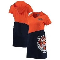Women's Detroit Tigers Refried Apparel Orange/Navy Hoodie Dress