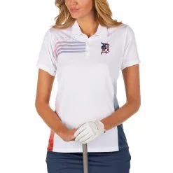Women's Detroit Tigers Antigua White/Navy Liberty Polo