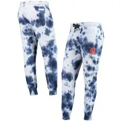 Women's Detroit Tigers DKNY Sport White/Navy Melody Tie-Dye Jogger Pants