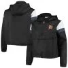 Profile Women's Detroit Tigers Black/Navy Plus Size Anorak Quarter-Zip Hoodie