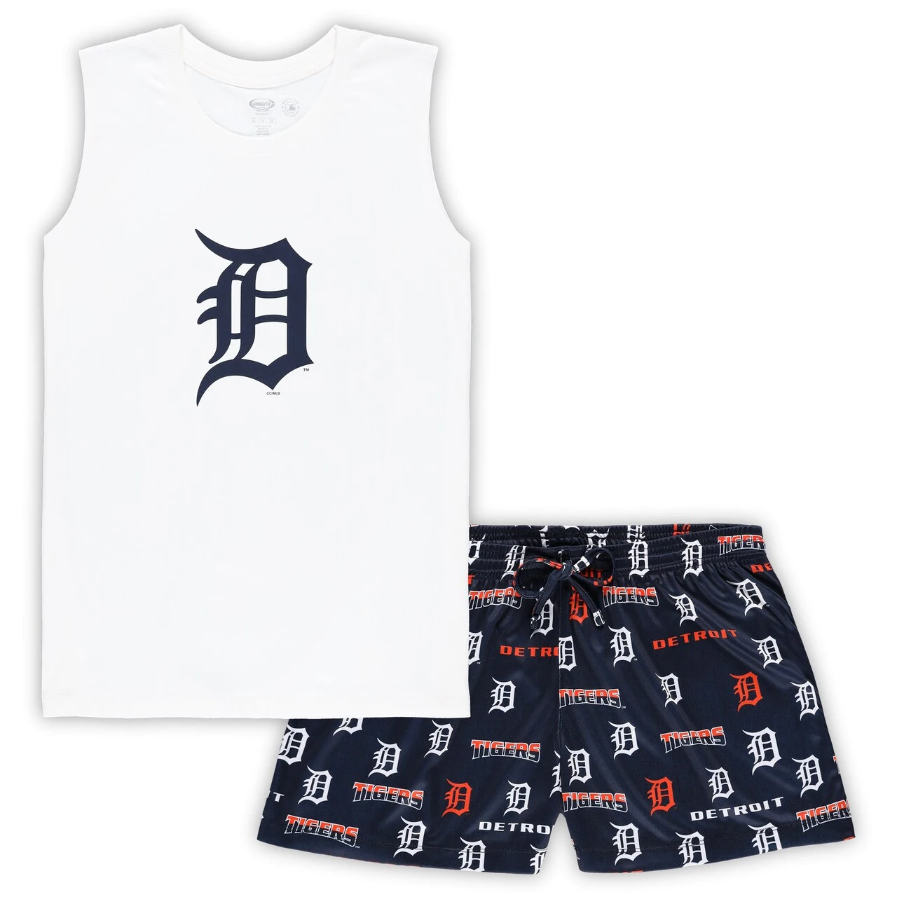 Women's Detroit Tigers Concepts Sport White/Navy Plus Size Tank Top & Shorts Sleep Set 3 Women's Detroit Tigers Concepts Sport White/Navy Plus Size Tank Top & Shorts Sleep Set