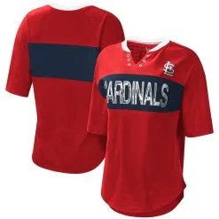 Women's St. Louis Cardinals Touch Red/Navy Lead Off Notch Neck T-Shirt