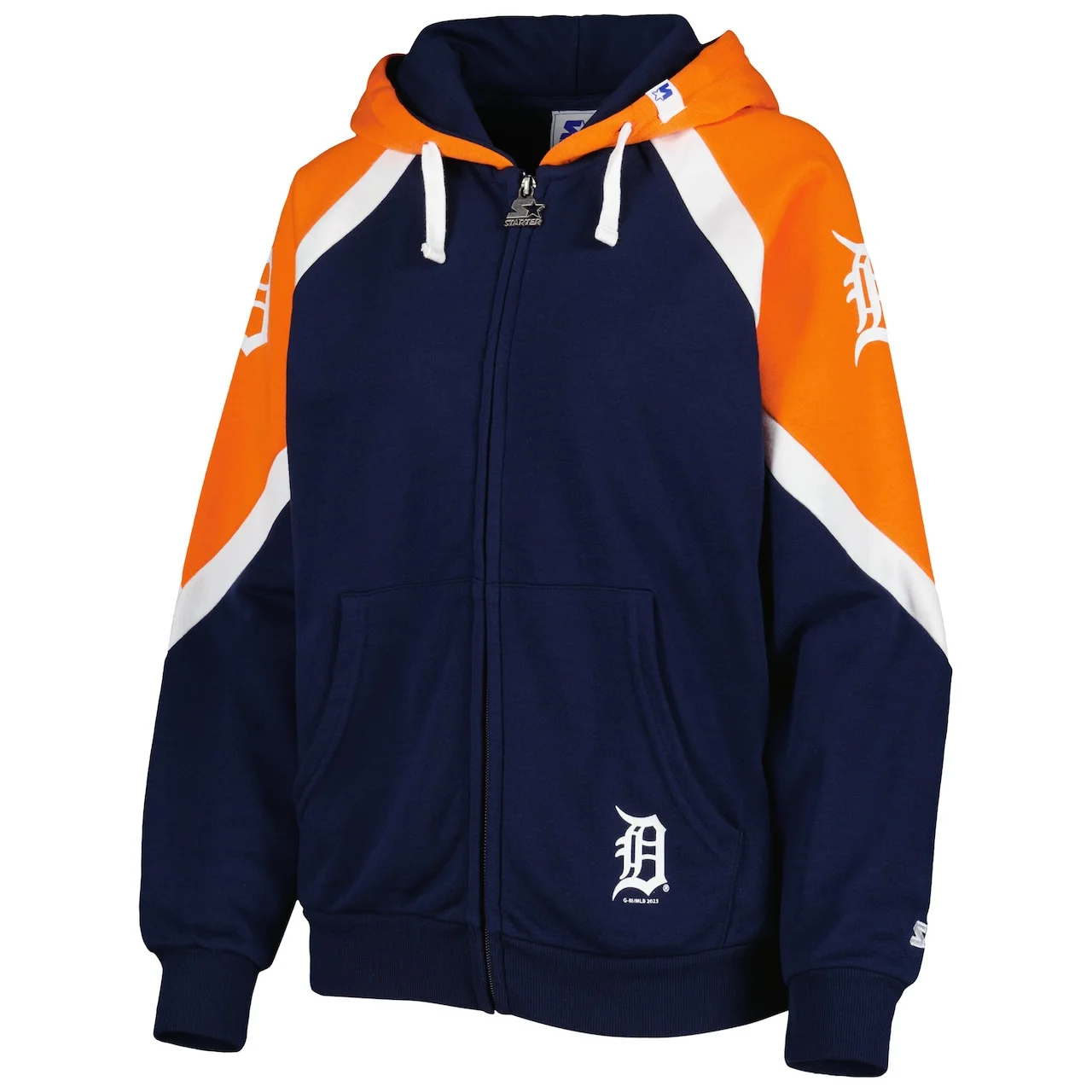 Women's Detroit Tigers Starter Navy/Orange Hail Mary Full-Zip Hoodie 4 Women's Detroit Tigers Starter Navy/Orange Hail Mary Full-Zip Hoodie - Image 2