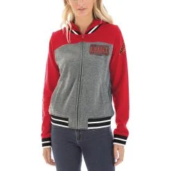 Women's Arizona Diamondbacks New Era Gray/Red French Terry Full-Zip Hoodie -St. Louis Cardinals Sales 2023 red arizona diamondbacks french terry full zip hoodie pi3353000 altimages ff 3353327 42c0346d9a754677f58balt4 full