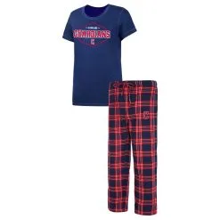 Women's Cleveland Guardians Concepts Sport Navy/Red Badge T-Shirt & Pajama Pants Sleep Set