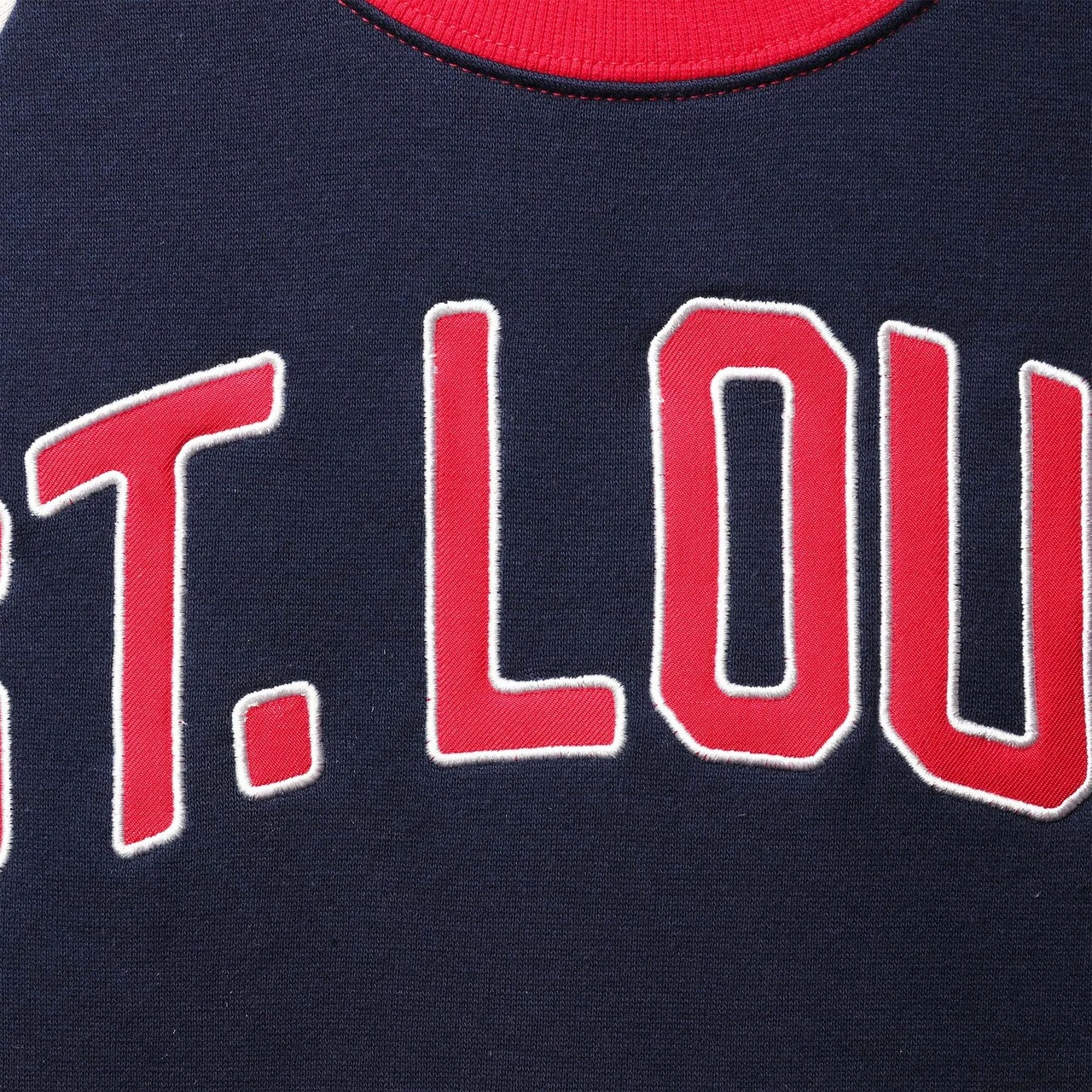 Women's St. Louis Cardinals Starter Navy/Red Baseline Raglan Historic Logo Pullover Sweatshirt 6 Women's St. Louis Cardinals Starter Navy/Red Baseline Raglan Historic Logo Pullover Sweatshirt - Image 4