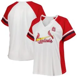 Profile Women's St. Louis Cardinals White/Red Plus Size Notch Neck T-Shirt