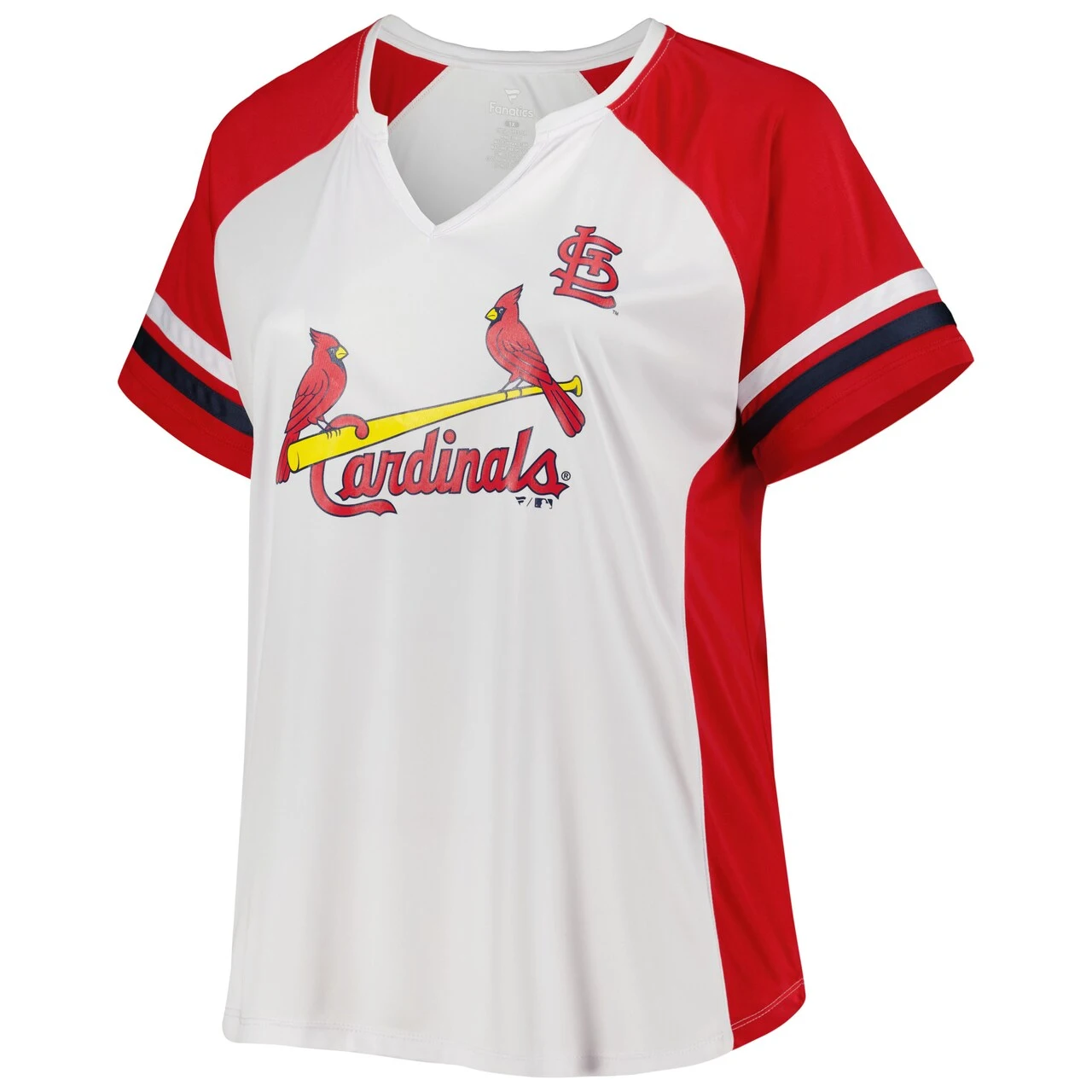 Profile Women's St. Louis Cardinals White/Red Plus Size Notch Neck T-Shirt 4 Profile Women's St. Louis Cardinals White/Red Plus Size Notch Neck T-Shirt - Image 2