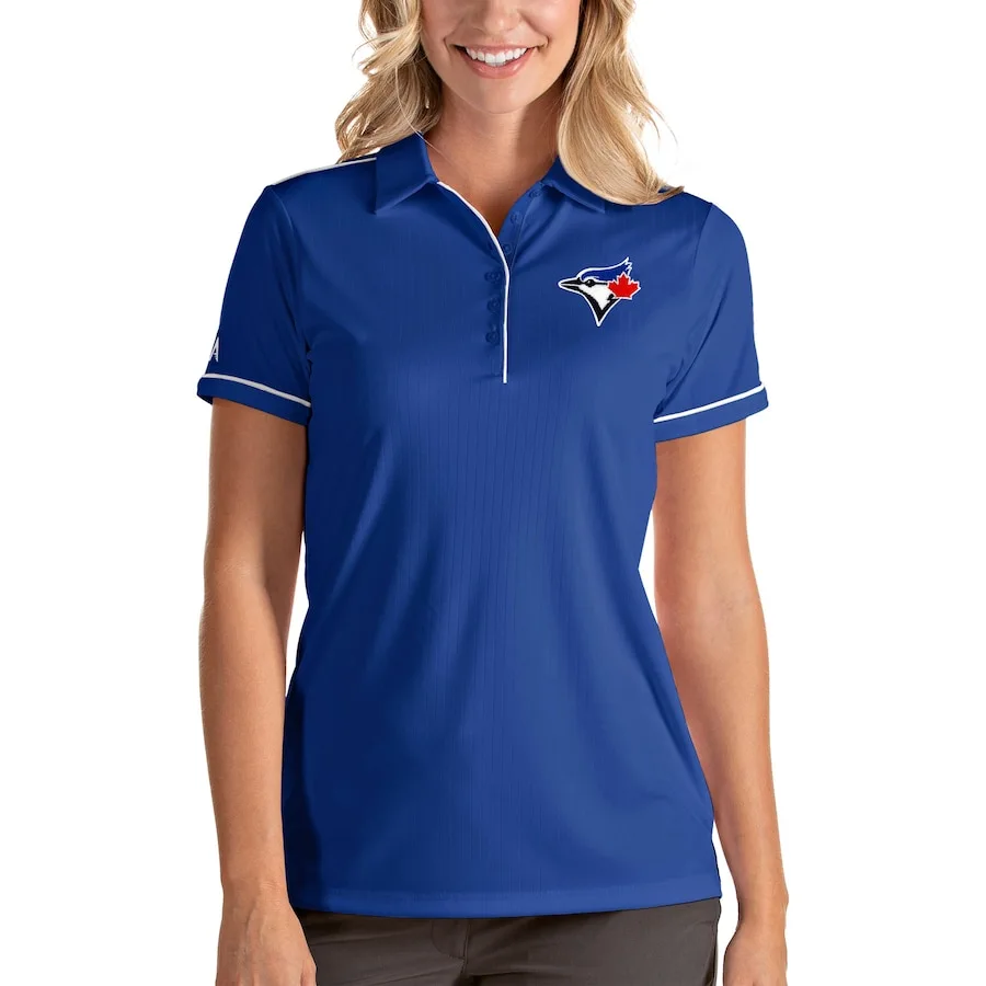 Toronto Blue Jays Antigua Women's Salute Polo - Royal/White 3 Toronto Blue Jays Antigua Women's Salute Polo - Royal/White