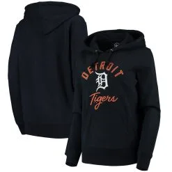 Women's Detroit Tigers '47 Navy Hollow Script Headline Pullover Hoodie