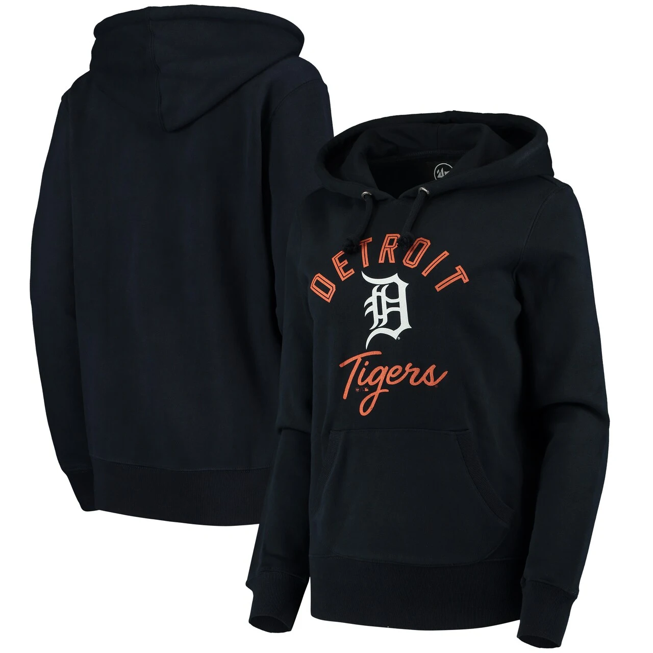 Women's Detroit Tigers '47 Navy Hollow Script Headline Pullover Hoodie 3 Women's Detroit Tigers '47 Navy Hollow Script Headline Pullover Hoodie