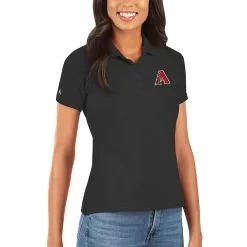 Women's Arizona Diamondbacks Antigua Black Legacy Pique Polo