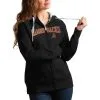 Women's Arizona Diamondbacks Antigua Black Team Logo Victory Full-Zip Hoodie
