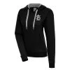 Women's St. Louis Cardinals Antigua Black Brushed Metallic Victory Pullover Hoodie