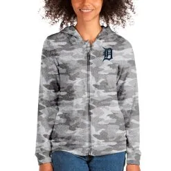 Women's Detroit Tigers Antigua Camo Team Absolute Full-Zip Hoodie