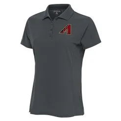 Women's Arizona Diamondbacks Antigua Charcoal Logo Legacy Pique Polo
