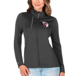Women's Cleveland Guardians Antigua Charcoal Generation Full-Zip Jacket