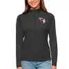 Women's Cleveland Guardians Antigua Charcoal Tribute Quarter-Zip Pullover Top