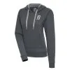 Women's Detroit Tigers Antigua Charcoal Brushed Metallic Victory Pullover Hoodie