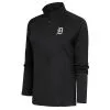Women's Detroit Tigers Antigua Gray Brushed Metallic Tribute Half-Zip Pullover Top