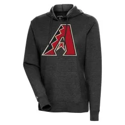 Women's Arizona Diamondbacks Antigua Heather Black Action Pullover Hoodie