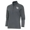 Women's Cleveland Guardians Antigua Heather Charcoal Brushed Metallic Epic Half-Zip Pullover Top